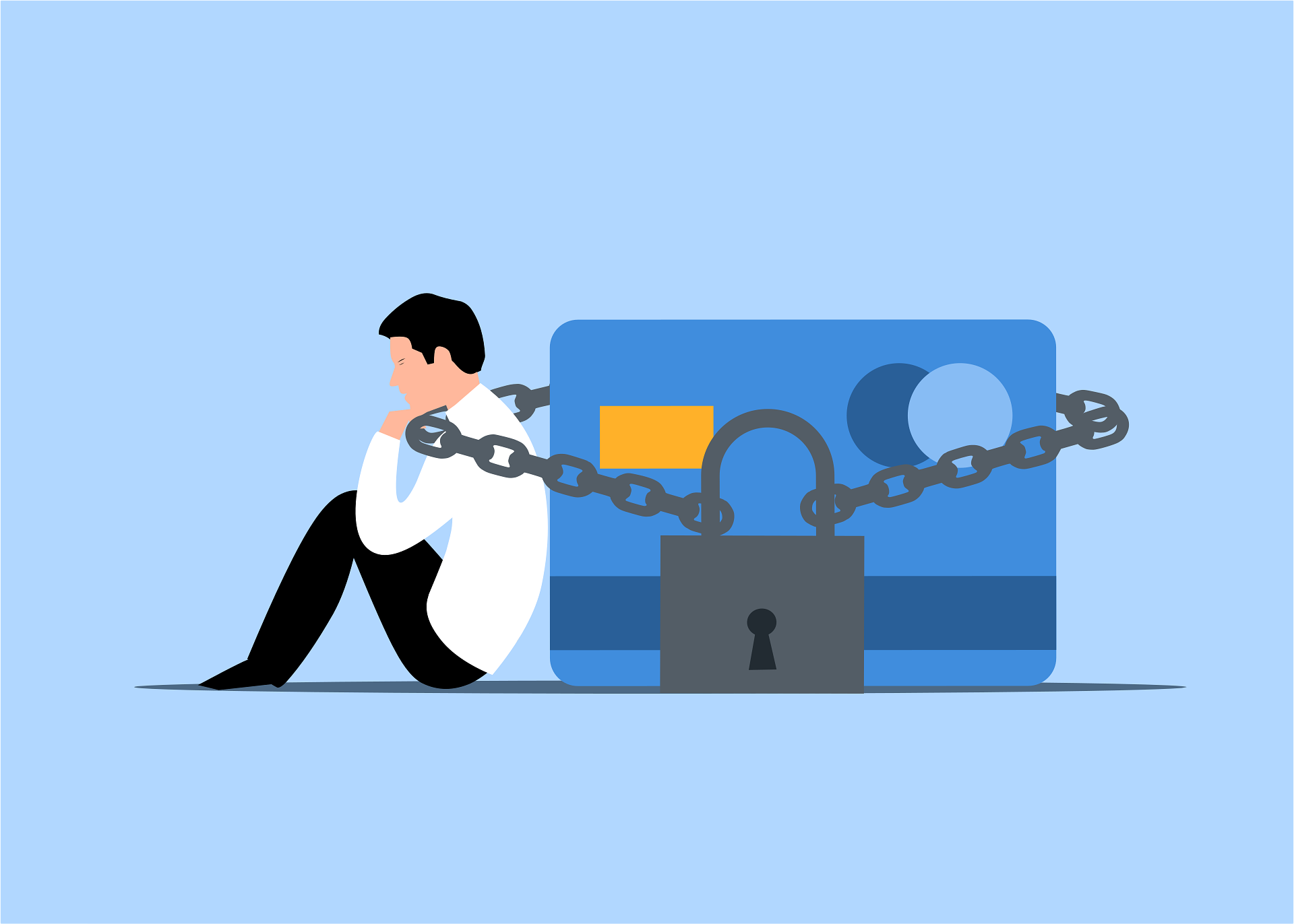 Cadena con candado sobre tarjeta de crédito — la consolidación de deudas puede cambiar la forma del problema, pero no eliminarlo.