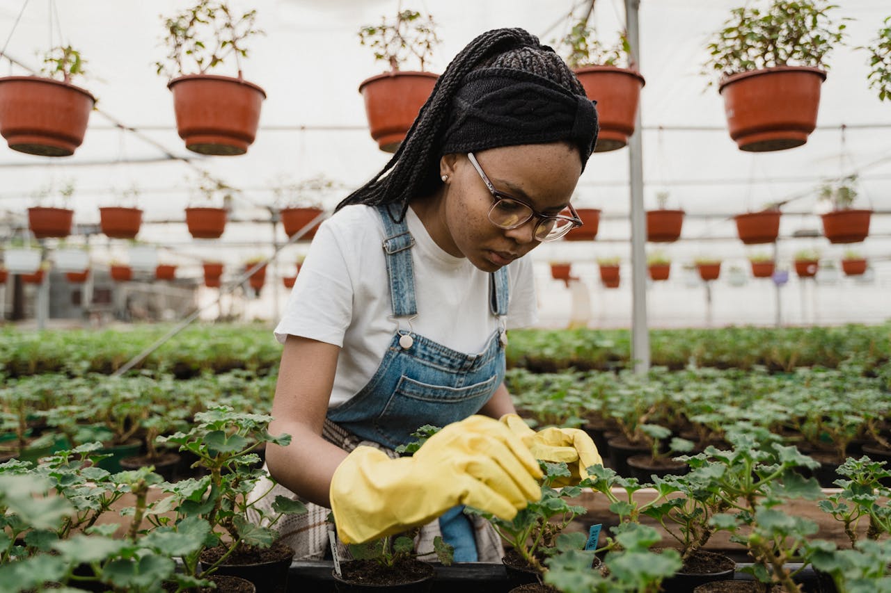 Persona joven plantando un árbol pequeño, metáfora de invertir para el retiro a largo plazo siguiendo los pasos de bebé de Dave Ramsey