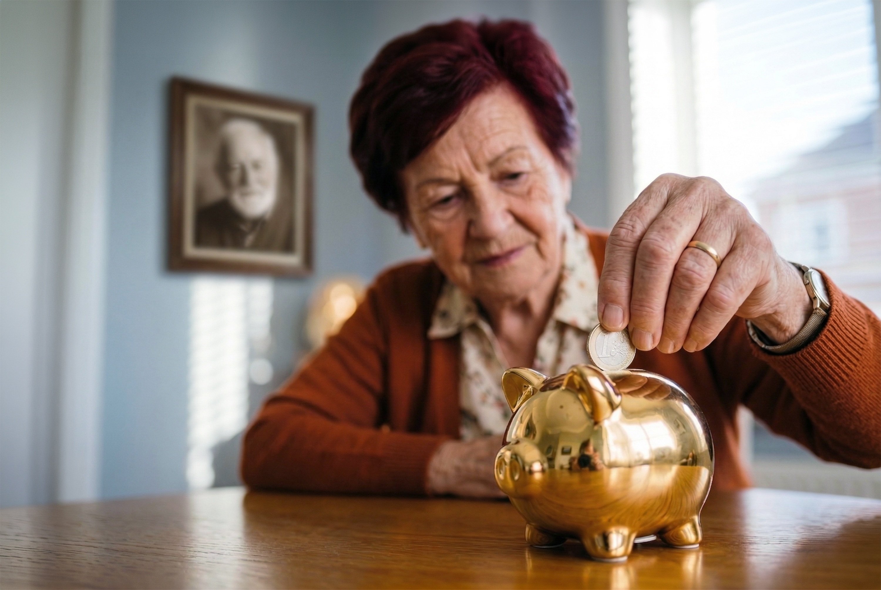 Persona depositando monedas en una alcancía — el ahorro voluntario en la Afore puede ser una herramienta poderosa si se mantiene con disciplina.